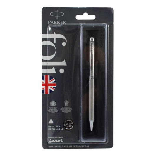 Luxor Parker Folio Stainless Steel Chrome Trim Ball Pen