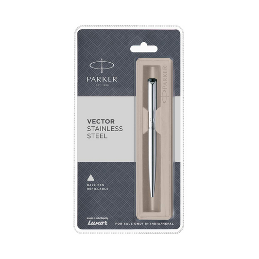 Luxor Parker Vector Stainless Steel  Chrome TrimBall Pen