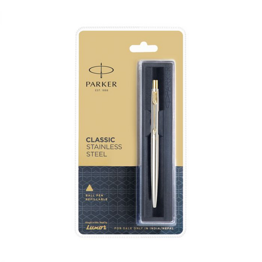 Luxor Parker Classic Stainless Steel Gold Trim Ball Pen