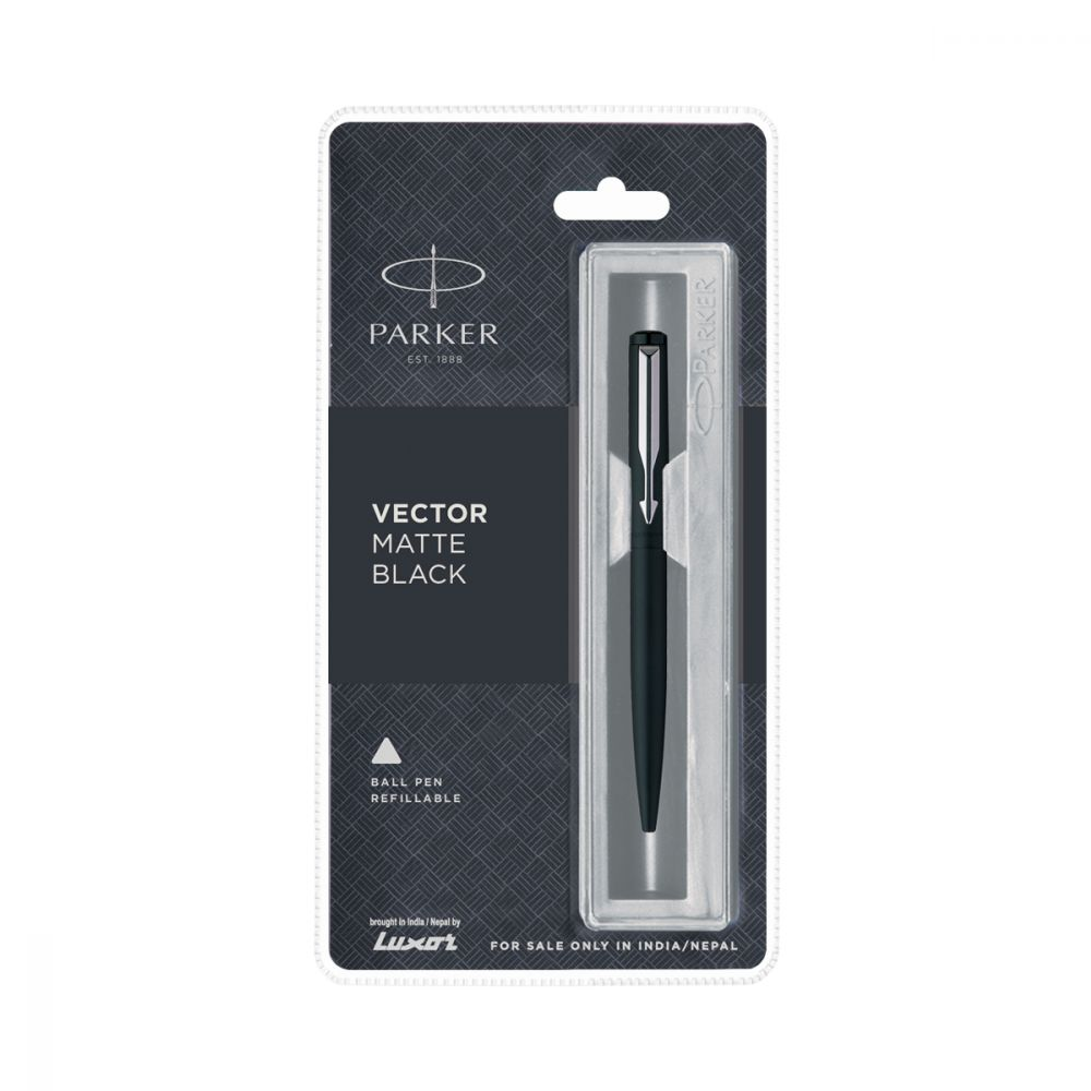 Luxor Parker Vector Matte Black Chrome Trim Ball Pen 131