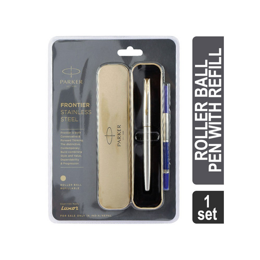 Luxor Parker Frontier Matte Black Gold Trim Roller Ball Pen 147