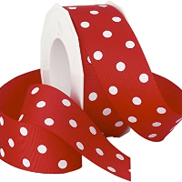 Craft Red Plastic Dotted Ribbon 1P
