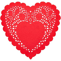 Craft DOILIES HEART RED 100P 6"