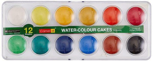 Camel Student Water Colour Cakes 12 Shades (05-RD-12-Pl) Plastic Box