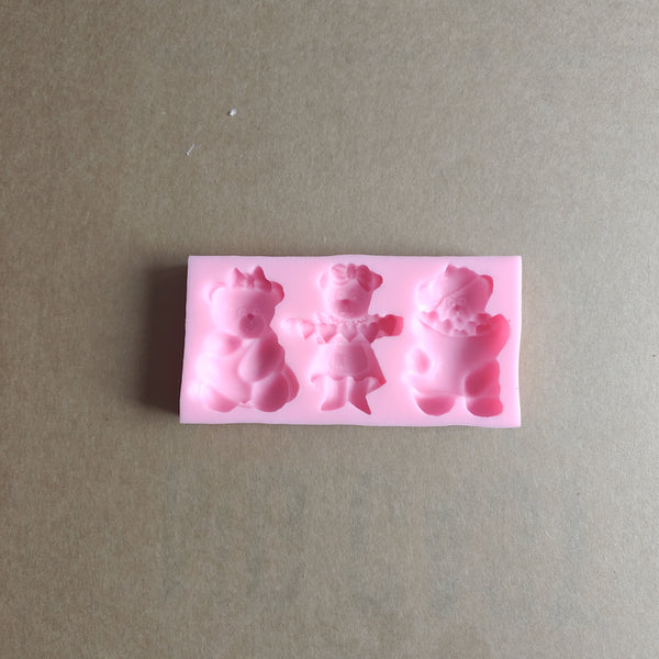 Resin silicon mould Brithday teddy JSG213