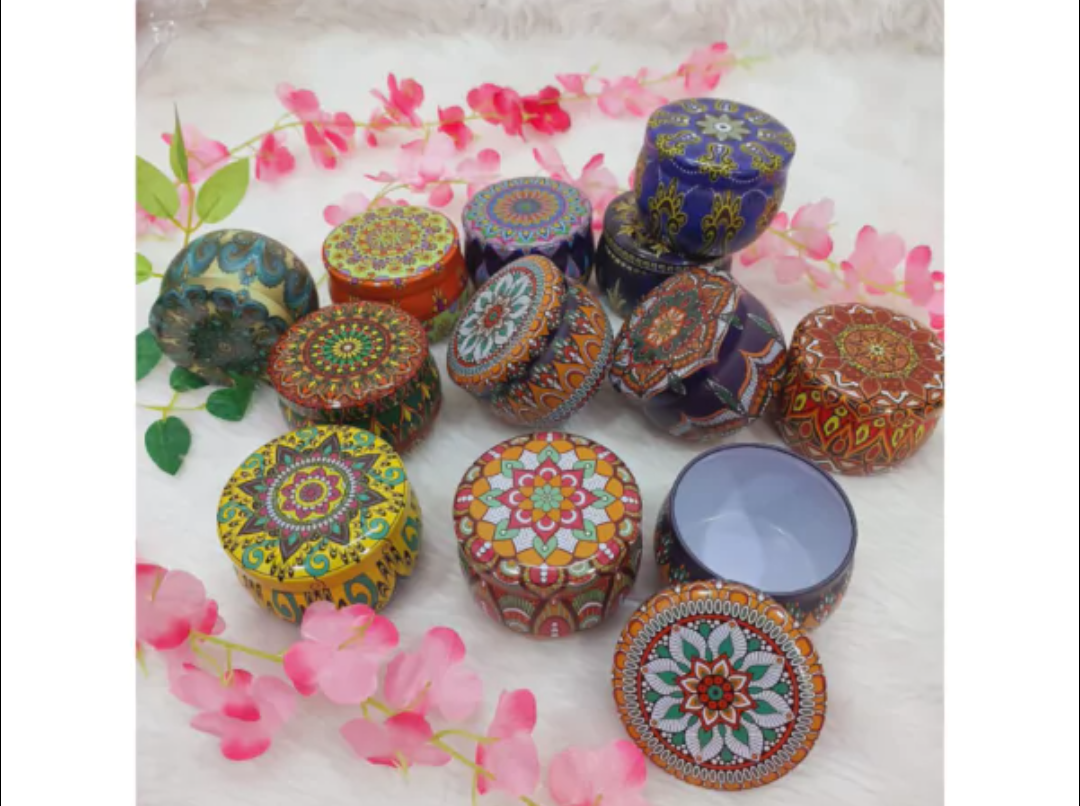 Mandala art aluminium jar