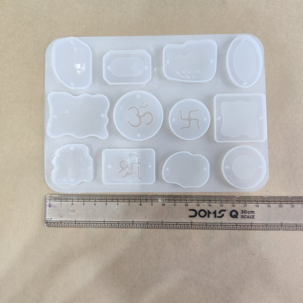(RM-53)12 in 1 silicon Om Rakhi mould
